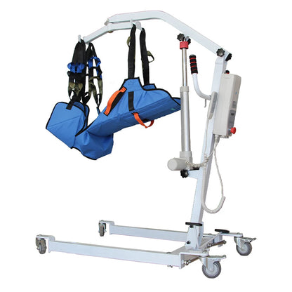 Electric Patient Transfer Lift with Adjustable Width and Brakes