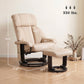 360° Swivel Massage Recliner Chair with Ottoman – 10-Point Vibration PU Leather Lounge Chair with Footstool & Remote, Beige