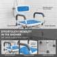 360° Rotating Shower Stool with Padded Seat & Foldable Arms – Height Adjustable Aluminum Bath Chair, 400 lb Capacity