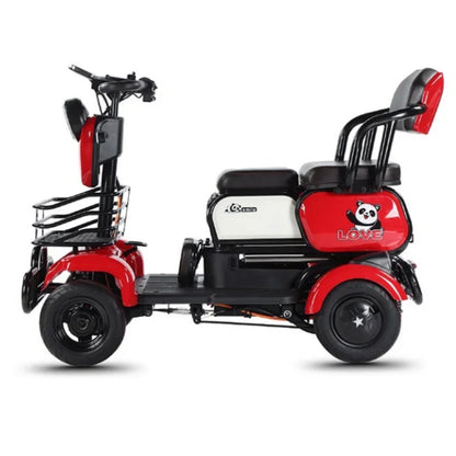 800W Foldable 3-Seater Electric Mobility Scooter with Child Seat