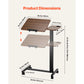 Height & Angle Adjustable Overbed Table with Swivel Casters, Mobile Rolling Bedside Laptop Desk for Home & Office