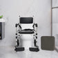 3-in-1 Foldable Shower Commode Wheelchair – Height Adjustable Toilet Chair with Locking Wheels, 330 lbs Capacity