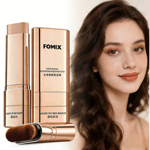 Dual-Ended Hydrating Foundation Stick with Brush, Lightweight Cream Makeup Base