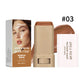 2-Piece Serum-Boosted Skin Tint Foundation Stick Set, Smooth High Coverage Concealer, Travel Makeup