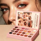 Book-Style Eyeshadow Palette with Natural Brown Matte and Shimmer Shades, Waterproof Travel Eye Makeup