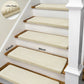 Non-Slip Bullnose Stair Treads, Ultra-Plush Washable Self-Adhesive Carpet Mats for Indoor Steps & Senior Home Safety