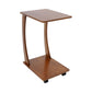 C-Shaped Solid Wood Side Table with Wheels – Portable Rolling TV Tray & Laptop Desk for Couch, Bedside & Small Spaces