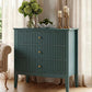 31.5" Fluted Nightstand with Charging Station & 3 Drawers, Raised-Leg Bedside Storage Cabinet for Bedroom & Living Room