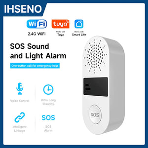 Smart SOS Panic Button – 130dB Sound & Light Alarm with WiFi App Notifications