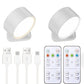 Rechargeable Magnetic LED Wall Reading Light, Remote Control, 360° Rotation, 3 Color Temperatures, Stepless Dimming, White, 1–2 Pack