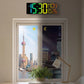18-Inch RGB LED Digital Wall Clock with Remote Control, Temperature & Date Display, Timer, Auto DST, Dimmable Brightness