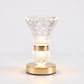 Crystal Table Lamp, Touch Control, Dimmable with 3 Light Colors, 500mAh Battery, Portable Bedside Night Light