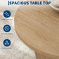 31.5" Round Fluted Drum Coffee Table, Modern Wood Pedestal Center Table for Living Room & Small Spaces