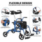 All-Terrain Rollator Walker with Seat – Foldable Aluminum Walker with Backrest & Adjustable Height