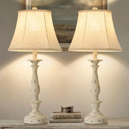 28.5-Inch Rustic Farmhouse Table Lamps, Set of 2, for Living Room and Bedroom