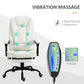 7-Point Vibrating Massage Office Chair with Footrest, High Back Reclining Computer Chair with Lumbar Support & Adjustable Height – White