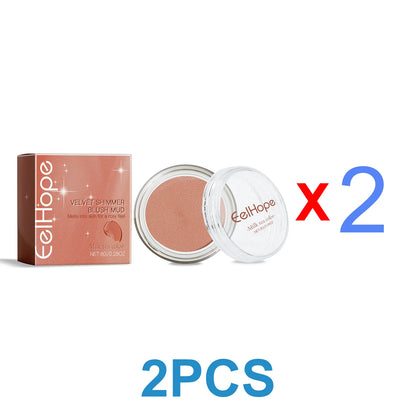 Shimmer Cream Blush with Hyaluronic Acid, Fine Glitter Cheek Color, Long-Lasting Radiant Finish