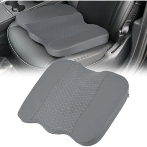 Breathable Leather Memory Foam Car Seat Cushion – Ergonomic Tailbone & Hip Pressure Relief Driving Pad with Mesh Support