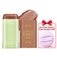 Blush Stick with Puff Applicator, Natural Matte Finish, Smooth Blendable Cheek Color, 9 Shades