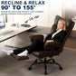 Big & Tall Executive Office Chair with Footrest, High Back 155° Reclining Desk Chair with Adjustable Armrests & Lumbar Support
