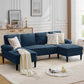 U-Shaped 4-Seater Sectional Sofa – Upholstered Lounge Sleeper Couch with Removable Cushions for Living Room