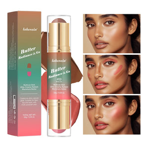 Double-Ended Blush and Bronzer Stick, Moisturizing Buildable Color, Natural Finish Face Makeup