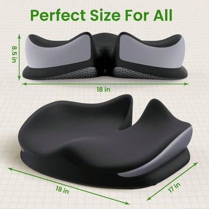 Large Memory Foam Office Chair Cushion – Ergonomic Back Support & Non-Slip Seat Pad for Desk Chair, Car & Home