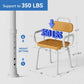 Swivel Shower Chair for Seniors with Back & Arms – Adjustable Height Rotating Bath Seat, Non-Slip Aluminum Frame