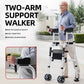 Adjustable Two-Arm Support Walker for Seniors – Foldable Mobility Walking Aid with Wheels