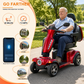 4-Wheel Heavy Duty Mobility Scooter for Adults, Full Suspension, Pneumatic Tires, Swivel Seat, Bluetooth, Keyless Start, USB Charging