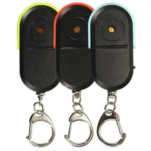 Anti-Lost Key Finder with Whistle Sound Activation, LED Flashing Beep Alarm Keychain Locator for Keys & Personal Items