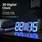 3D LED Digital Alarm Clock with Night Light, Adjustable Brightness, Wall-Mount Electronic Clock for Bedroom & Living Room