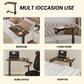 Height Adjustable Overbed Table with Hidden Wheels & Cup Holder, Mobile Sit-Stand Rolling Laptop Desk for Bed & Sofa