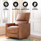 Swivel Rocking Recliner Chair – Deep Seat PU Leather Glider Recliner with High Backrest for Living Room & Bedroom