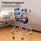 8-Wheel Rollator Walker with 6 Locking Brakes – Adjustable Standing Support Walker, 220 lbs Capacity