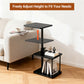 Adjustable Swivel C-Shaped Side Table with Storage Shelf for Recliner, Sofa & Bed, Black