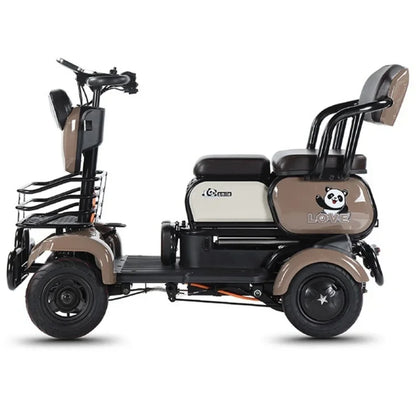 800W Foldable 3-Seater Electric Mobility Scooter with Child Seat