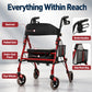 Heavy-Duty Rollator Walker with Seat – 350 lbs Capacity, Lightweight Foldable Frame, Adjustable Height & Storage
