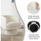 360° Swivel Barrel Accent Chair with Armrests – Modern Sherpa Teddy Upholstered Round Lounge Chair with Curved Back & Soft Cushion