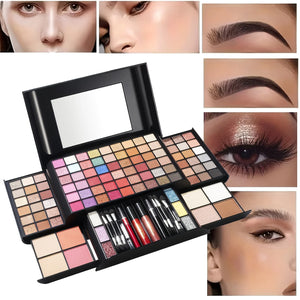 All-in-One Makeup Gift Set with Eyeshadow Palette, Lipstick & Blush
