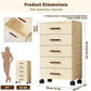 5-Drawer Rolling Storage Dresser with Wheels, Plastic Nightstand & Mobile Organizer Cabinet for Bedroom, Living Room & Office