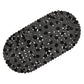 Oval Pebble PVC Bathtub Mat 36x69cm, Non-Slip Shower Mat with Suction Cups & Drainage Holes for Bathroom
