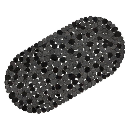 Oval Pebble PVC Bathtub Mat 36x69cm, Non-Slip Shower Mat with Suction Cups & Drainage Holes for Bathroom