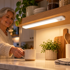 Motion Sensor LED Under Cabinet Light, USB-C Rechargeable Wireless Night Light for Closets and Stairs
