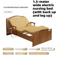 Wooden Electric Nursing Bed For Elderly, Multi-function Adjustable Home Care Bed With Mattress Guardrail Bedroom Furniture