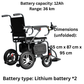 Fully automatic reclining ultralight foldable 4-wheel electric wheelchair mobility aid for elderly, disabled seniors