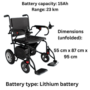 Fully automatic reclining ultralight foldable 4-wheel electric wheelchair mobility aid for elderly, disabled seniors