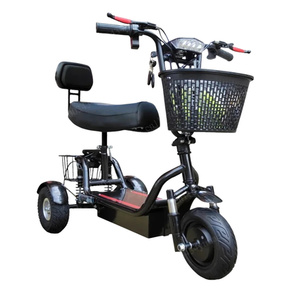 800W Foldable 3-Wheel 2-Seater Electric Mobility Scooter with Dual Baskets