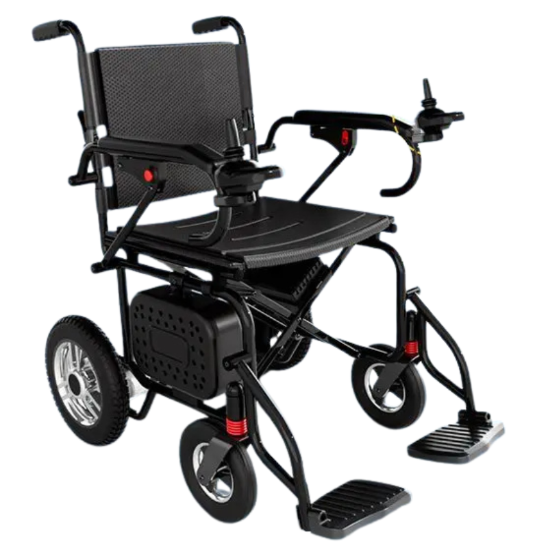 Fully automatic reclining ultralight foldable 4-wheel electric wheelchair mobility aid for elderly, disabled seniors