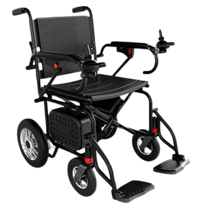 Fully automatic reclining ultralight foldable 4-wheel electric wheelchair mobility aid for elderly, disabled seniors